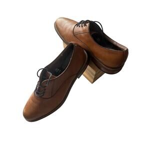 Mens Ashton Grey Brown Leather Shoes Size 9.5 Style Leu Great Condition!